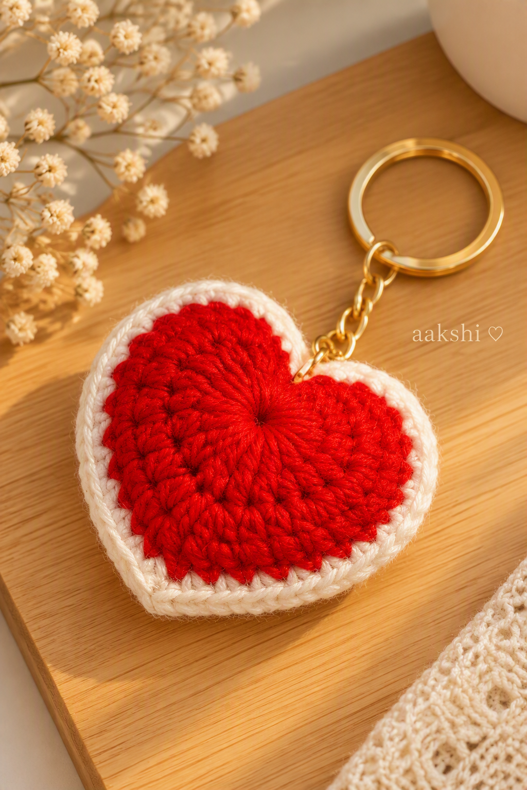 Heartfelt Crochet Keychain