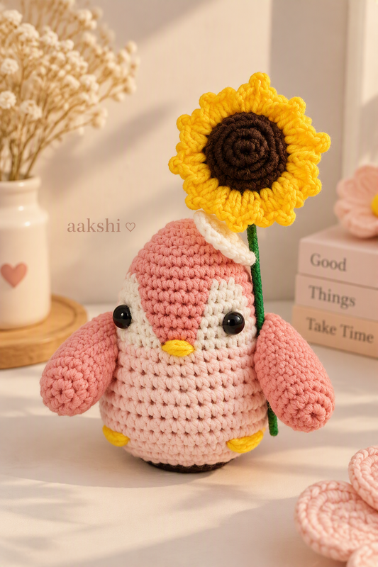 Sunflower Crochet Penguin