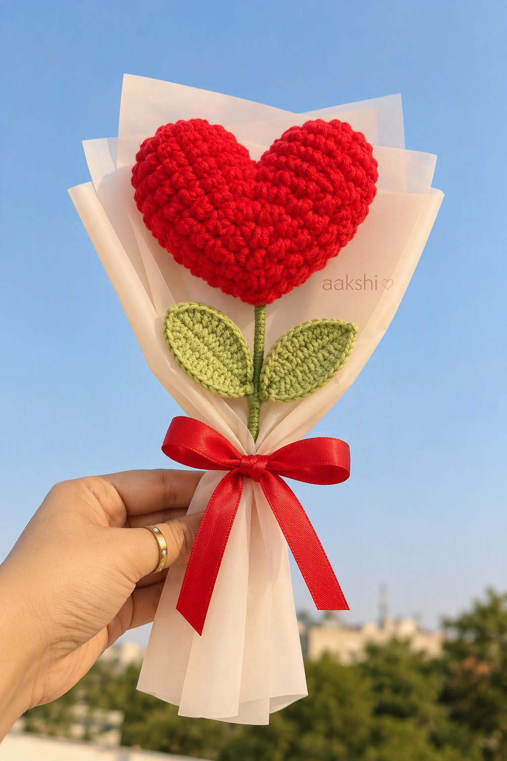 Forever Heart Crochet Bouquet