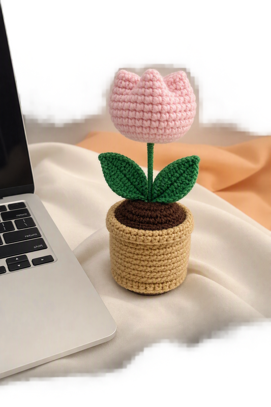 Mini Crochet Tulip Pot